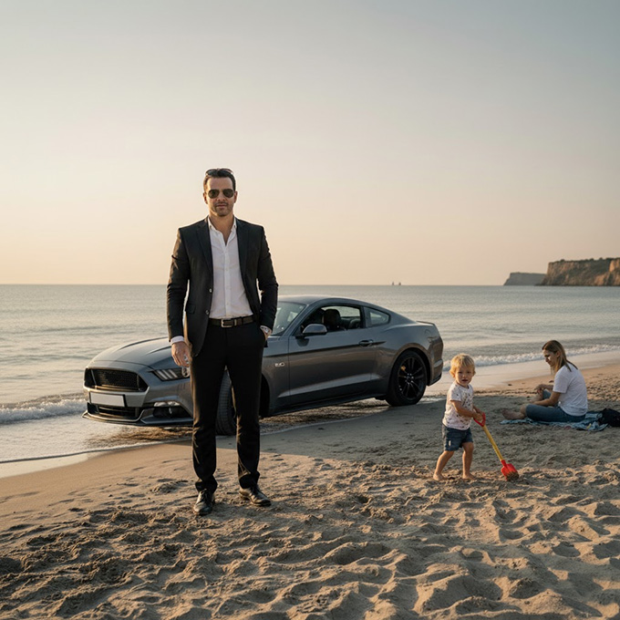 Firemním vozidlem na pláži