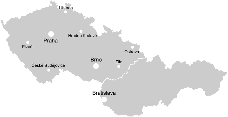 mapa ČR a SR