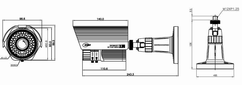 KPCN701WDR 700TV 2.8-12mm,45IR