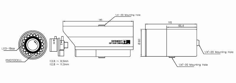 KPC-N601 700TV 18LED 2.8-12mm
