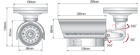 WDR-W500TDN WDR Camera, 5-50mm