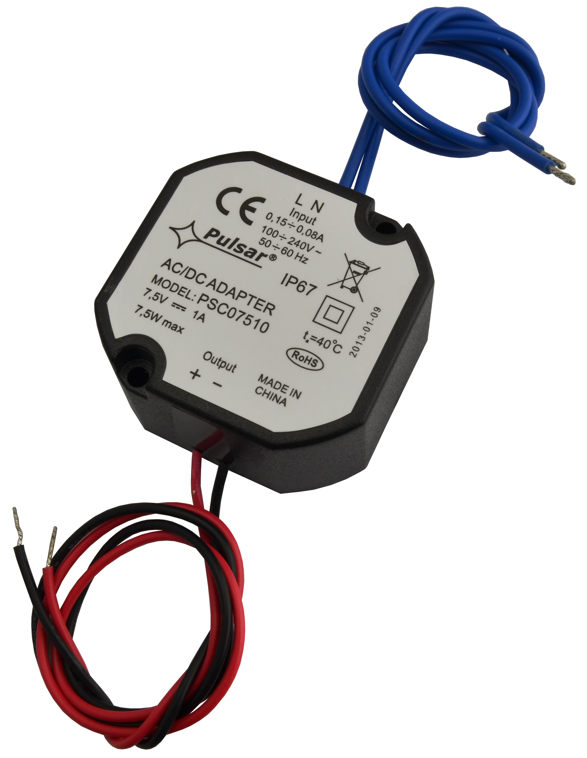 PSC07510 7,5V/1A/55mm