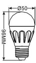 HLB03E27PW 3W LED žárovka E2