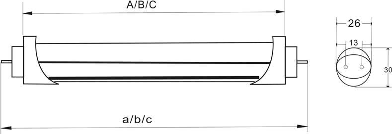 HLT8-150PW 25W LED T8 150cm PW