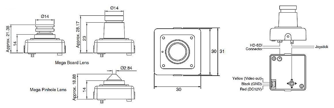 KPCHD30MP pinhole 4.3mm HDSDI