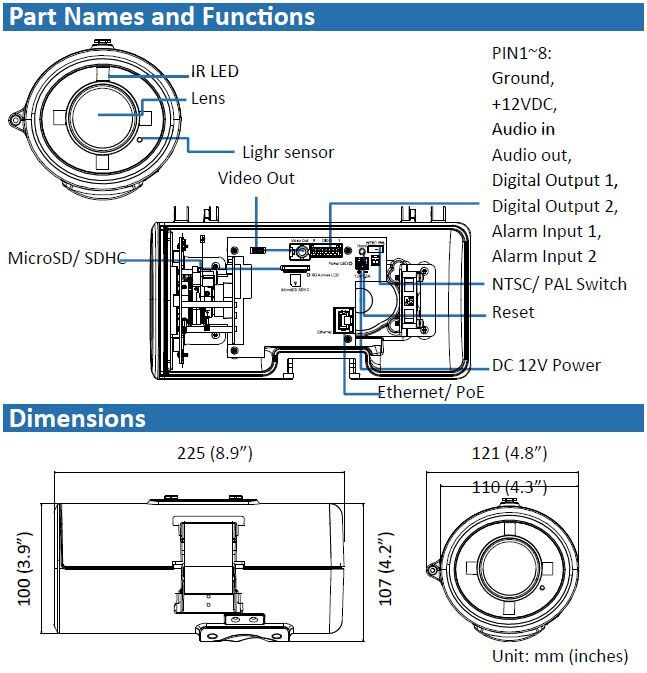 B7210 IR Bullet 2MP IP camera