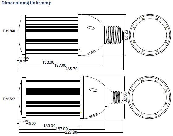 FR036AWNW05 LED corn lamp 36W