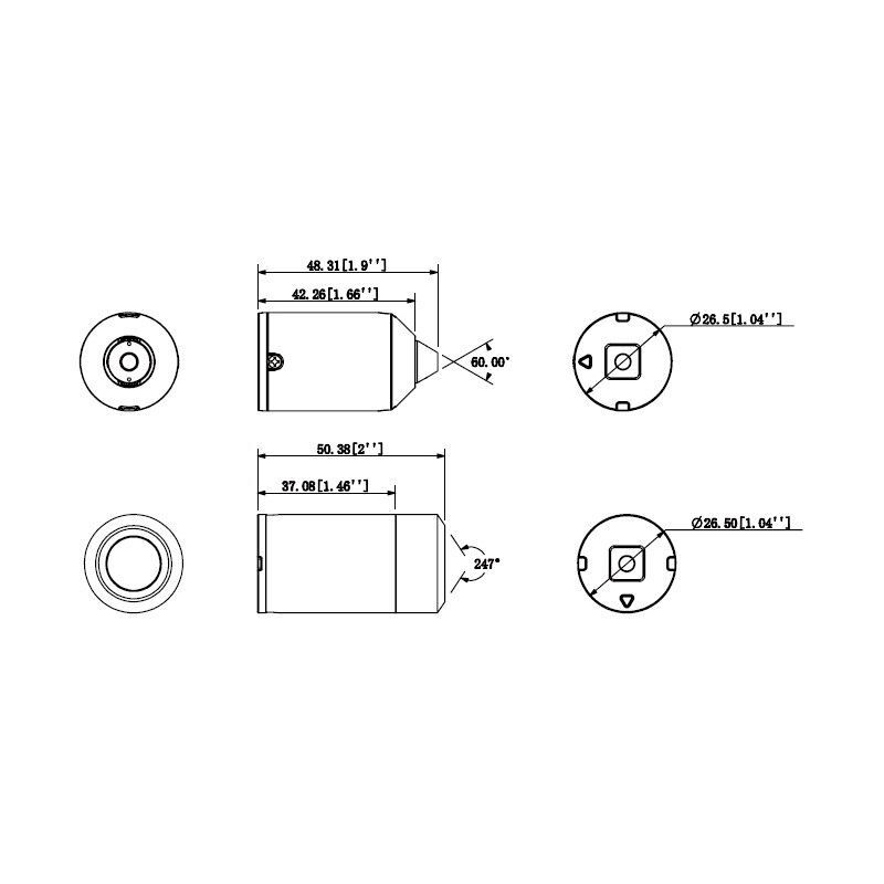 IPC-HUM8230-L1-0280B 2 Mpx pinhole objektiv