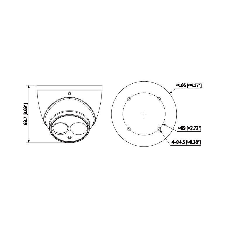 HAC-HDW1400EMP-0280B HDCVI 4 Mpx dome kamera