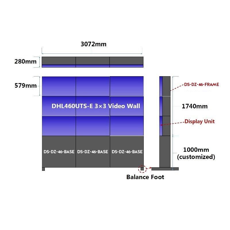 DS-DZ-46-BASE konstrukce základy pro video stěnu