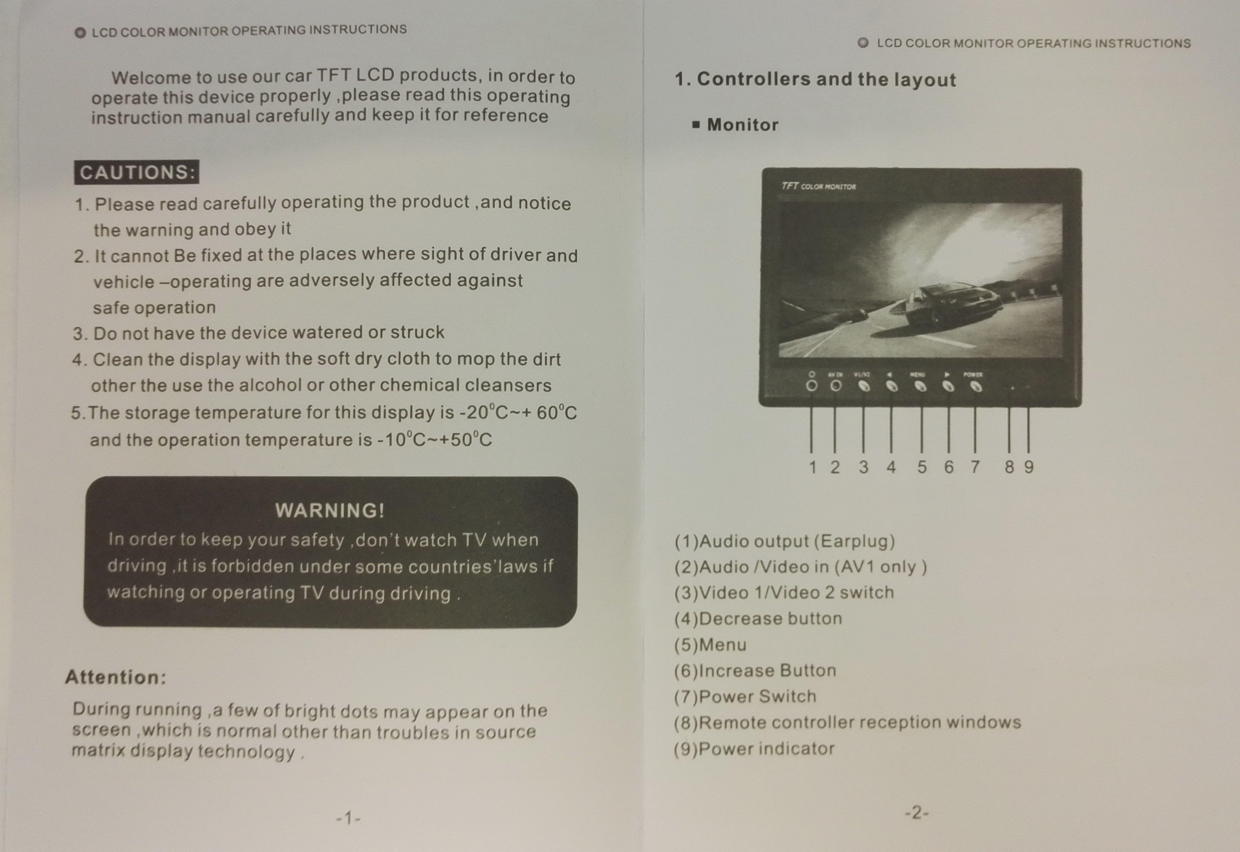 MD-7016 7&amp;quot; stand alone monitor