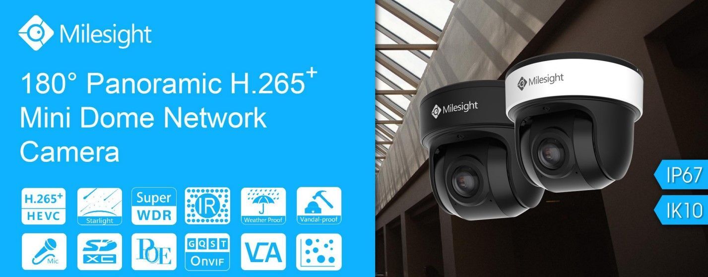 MS-C5376-PB/V 1.68mm 180° Panoramic IP 5MP/30fps VCA