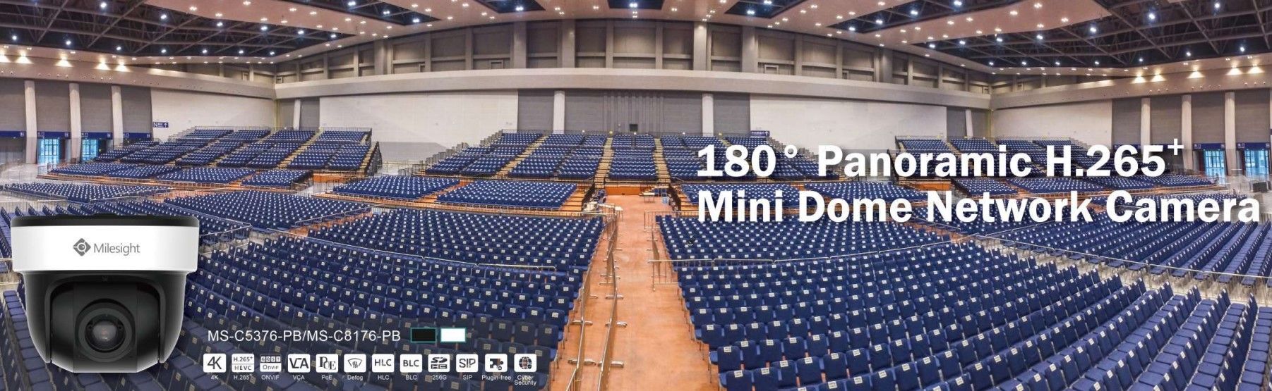 MS-C5376-PB/V 1.68mm 180° Panoramic IP 5MP/30fps VCA