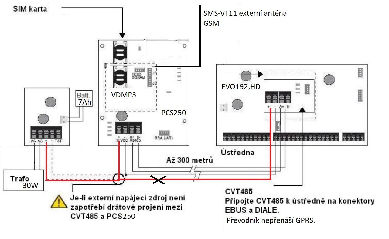 CVT485 převodník RS485-PCS100