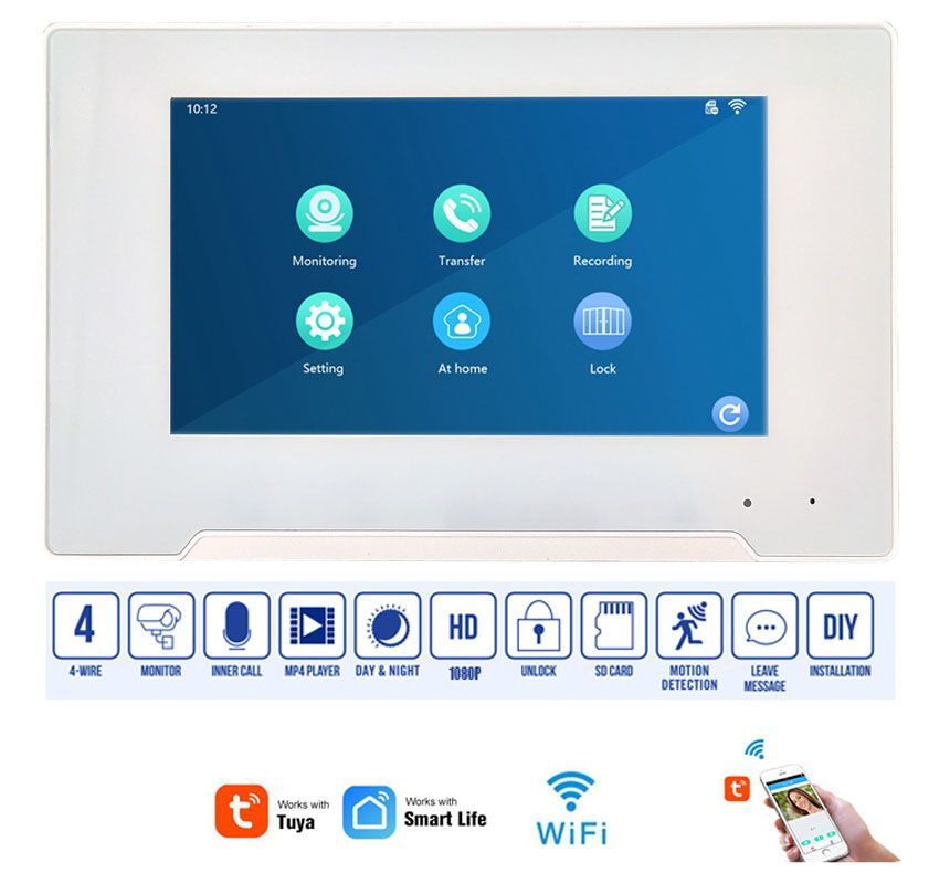 HD172FHP+HR593FHF WiFi Tuya 4 drat sada videotelefonu