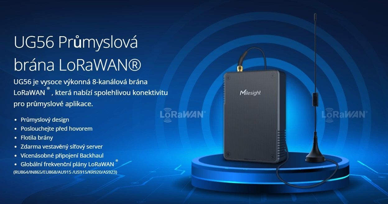 UG56-L04EU-868M LoRaWAN brána, GSM, WiFi, PoE, 8-CH
