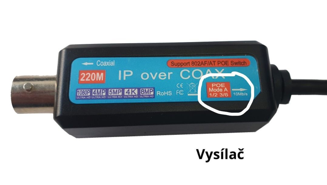 HDxEPOE702 Sada převodníku Ethernet PoE přes Koax