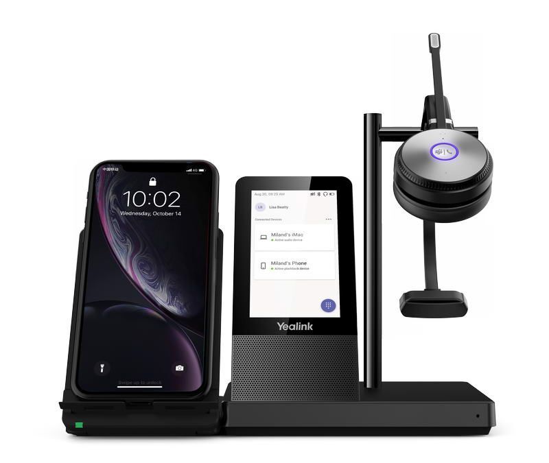 Yealink WH66 Mono Teams DECT základna s dotykovým LCD a s náhlavní soupravou na jedno ucho pro Teams