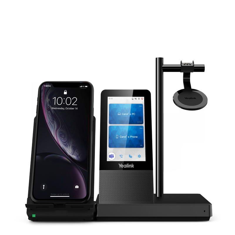 Yealink WH66 Dual DECT základna s dotykovým LCD a s náhlavní soupravou na obě uši