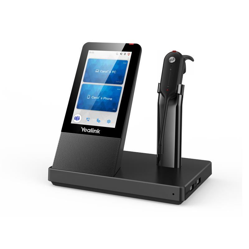 Yealink WH67 DECT základna s dotykovým LCD a s náhlavní soupravou do jednoho ucho
