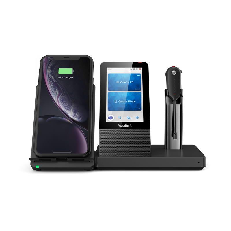 Yealink WH67 DECT základna s dotykovým LCD a s náhlavní soupravou do jednoho ucho