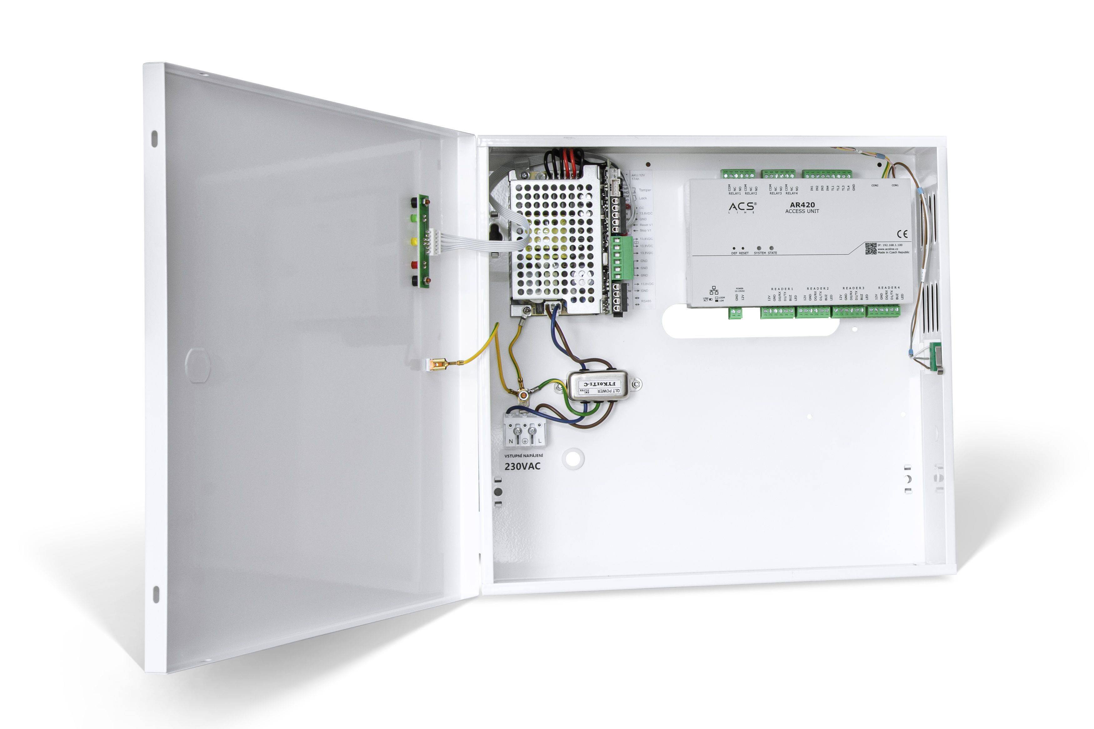 AR440-POW řídící jednotka pro 4 čtečky včetně zdroje
