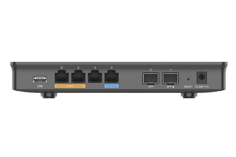 Grandstream GWN7002 VPN router 2 SFP, 4 Gb porty / 1 PoE in, 2 PoE out