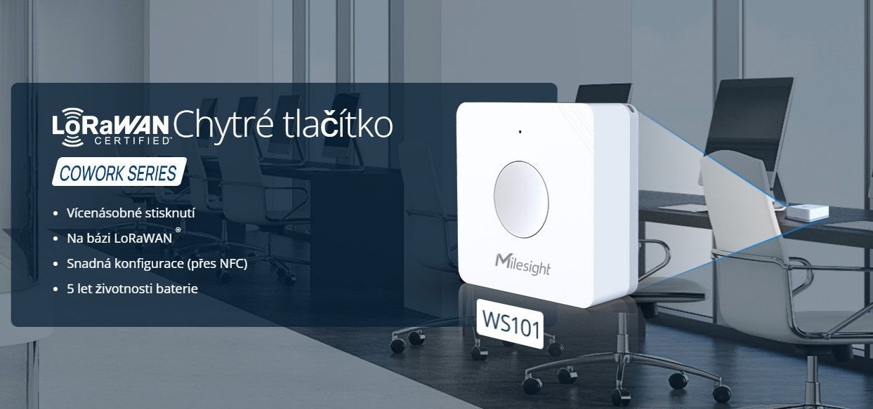 WS101-868M:Scene Ovládácí tlačítko, 1x1650mAh, NFC, IP30