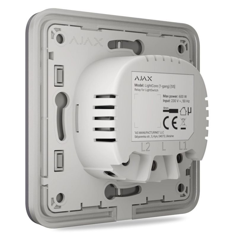 Ajax SoloButton (2-gang) graphite (46016) - Tlačítko pro LightSwitch (spínač řazení 5)