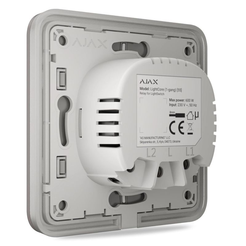 Ajax SoloButton (2-gang) grey (46017) - Tlačítko pro LightSwitch (spínač řazení 5)