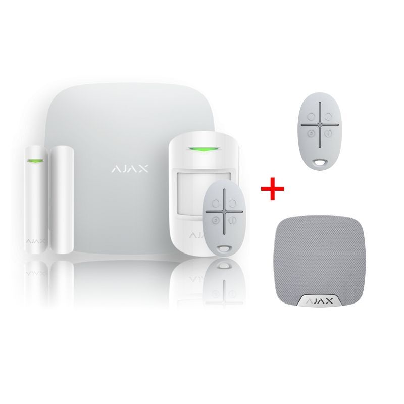 SET 7 - Ajax StarterKit white + Ajax HomeSiren white - ZDARMA