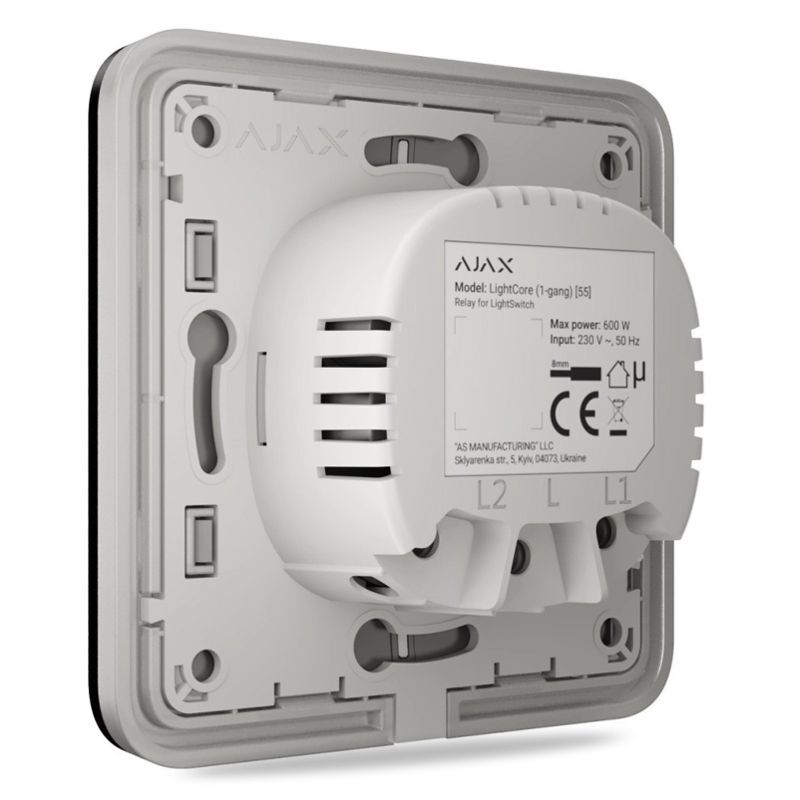 Ajax SoloButton (1-gang/2-way) black (45117) -Tlačítko pro LightSwitch (spínač řazení 1,6)