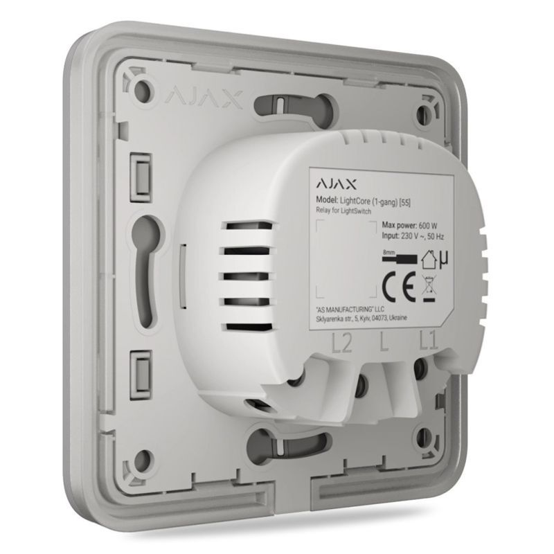 Ajax SoloButton (1-gang/2-way) fog (45997) -Tlačítko pro LightSwitch (spínač řazení 1,6)