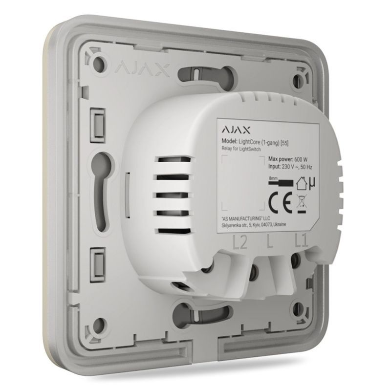 Ajax SoloButton (1-gang/2-way) ivory (46000) -Tlačítko pro LightSwitch (spínač řazení 1,6)