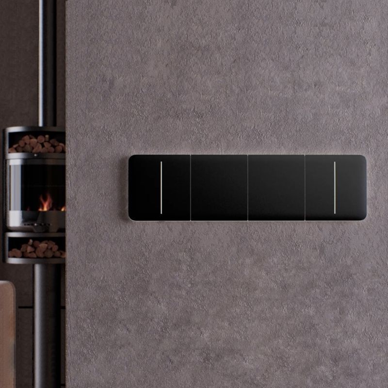 Ajax CenterButton (1-gang/2-way) black (45113) - Středové tlačítko (spínač řazení 1, 6)