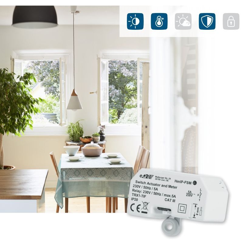 Spínací akční člen s měřením - 5A, skrytá montáž - HmIP-FSM