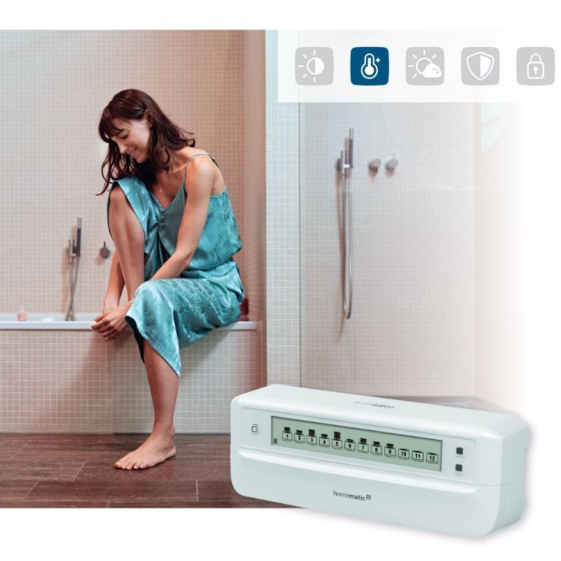 Akční člen podlahového vytápění s LCD - 12 kanálů, 24V/230V - HmIP-FALMOT-C12