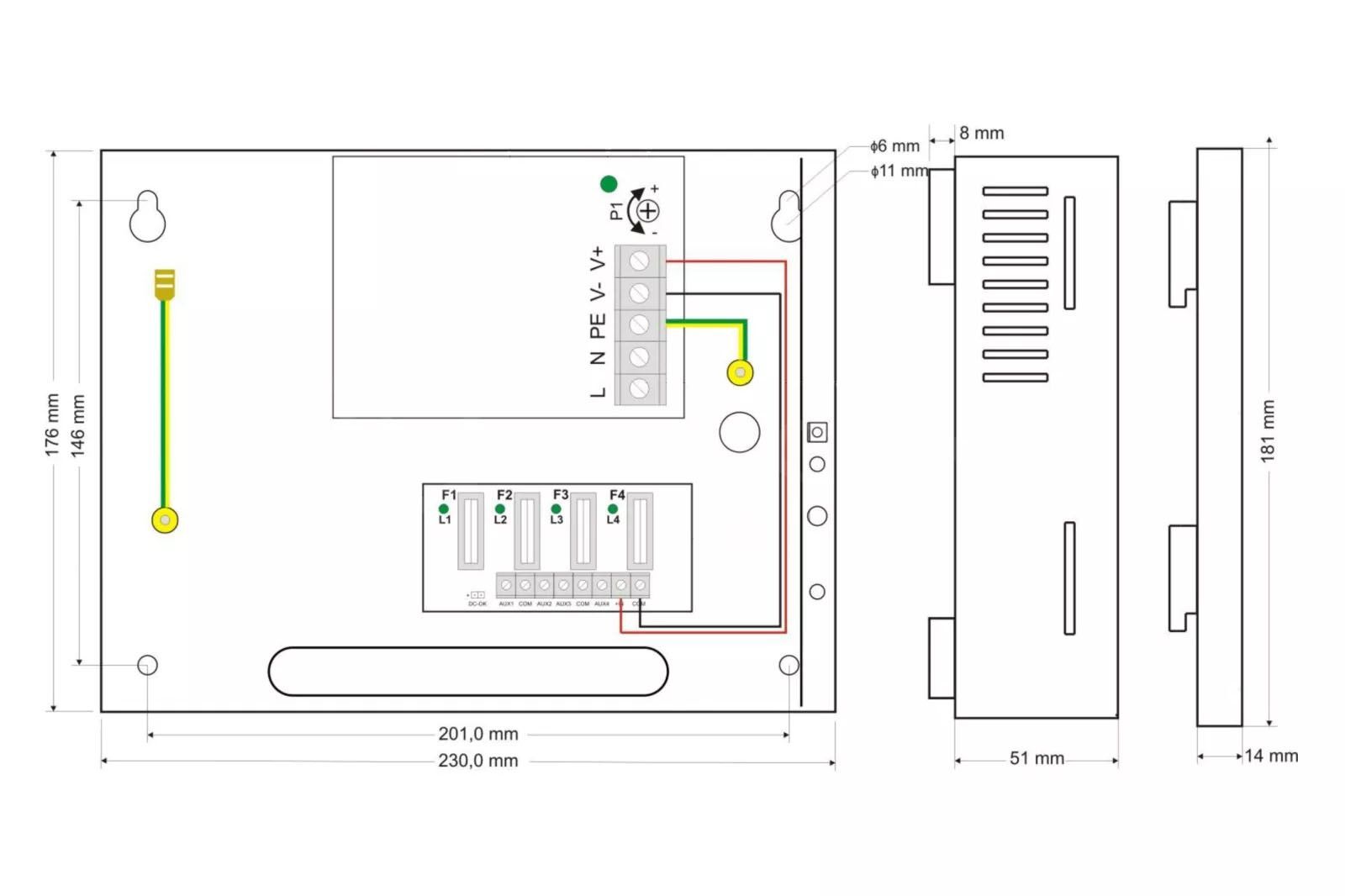 PSDC04122T St.zdroj 4x  12V / 0,5A