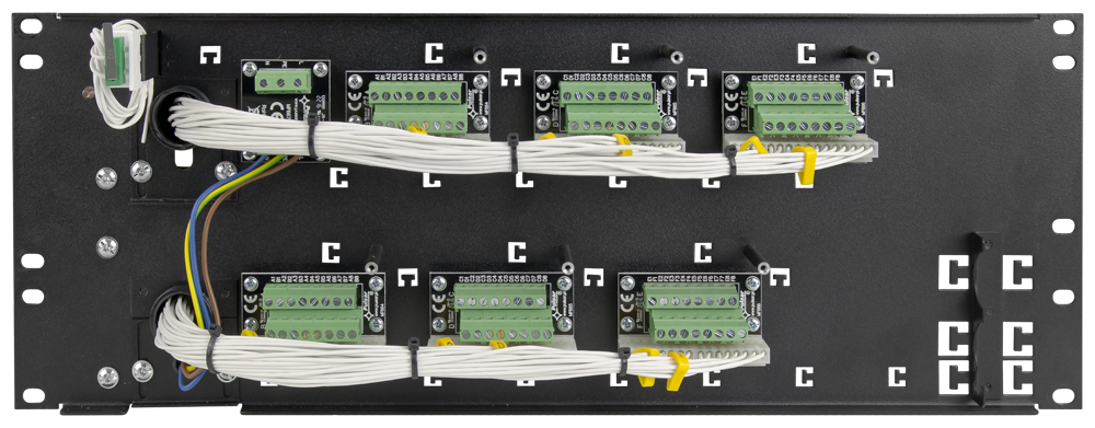 ARAD-S4 Kryt RACK Security 4U/400mm/48 linek/17Ah pro skříně RACK 19″dvojúrovňová