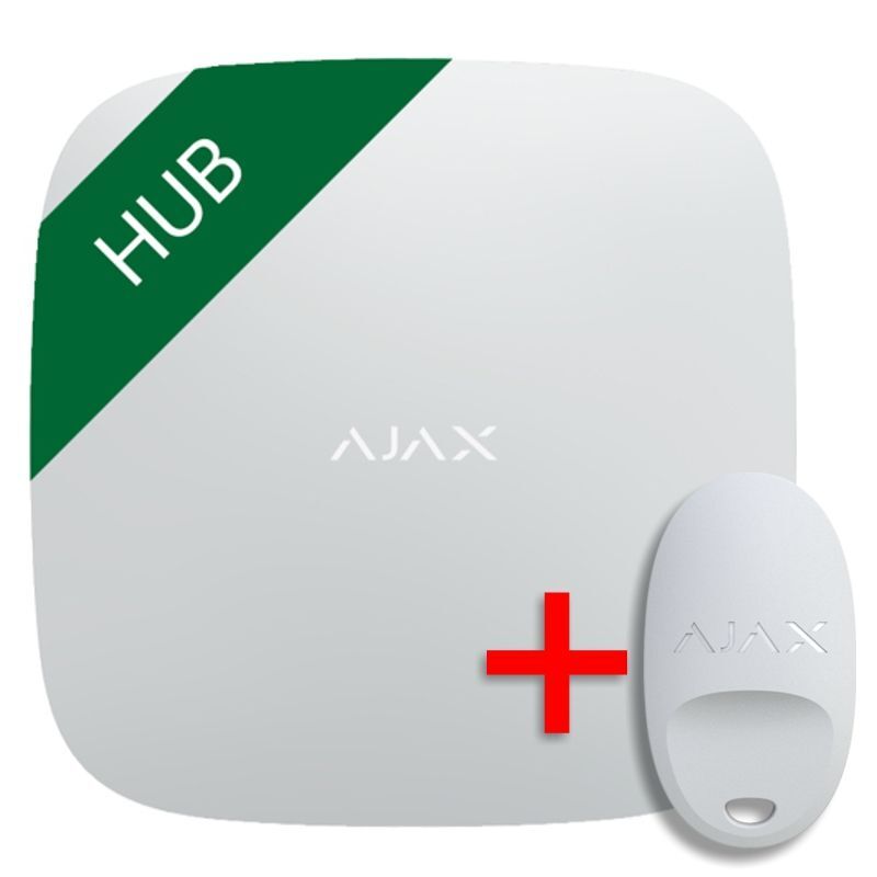 SET Ajax Hub white + Ajax SpaceControl white - ZDARMA
