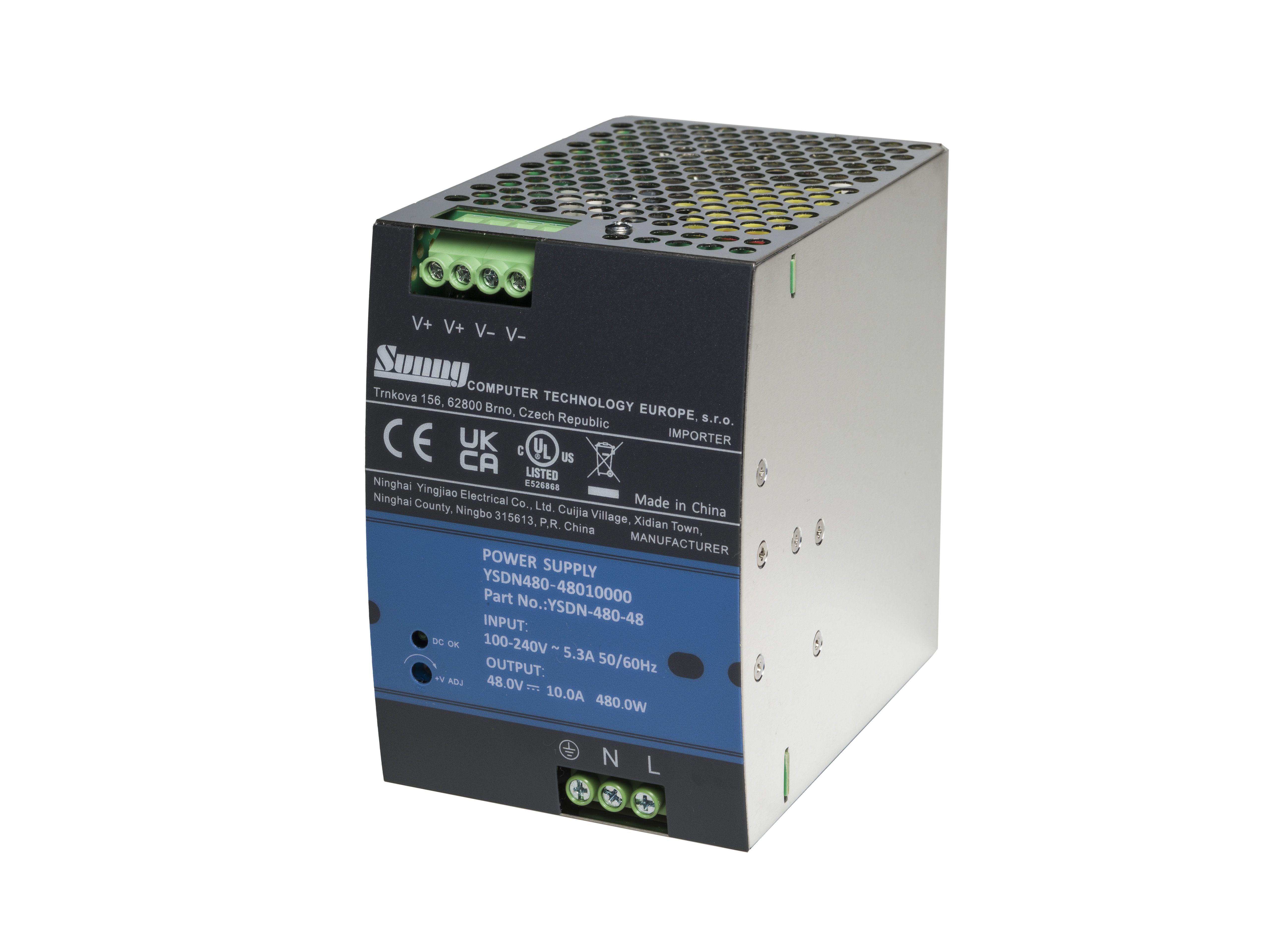 YSDN-480-48 Zdroj DC 48V/480W 10A, DIN