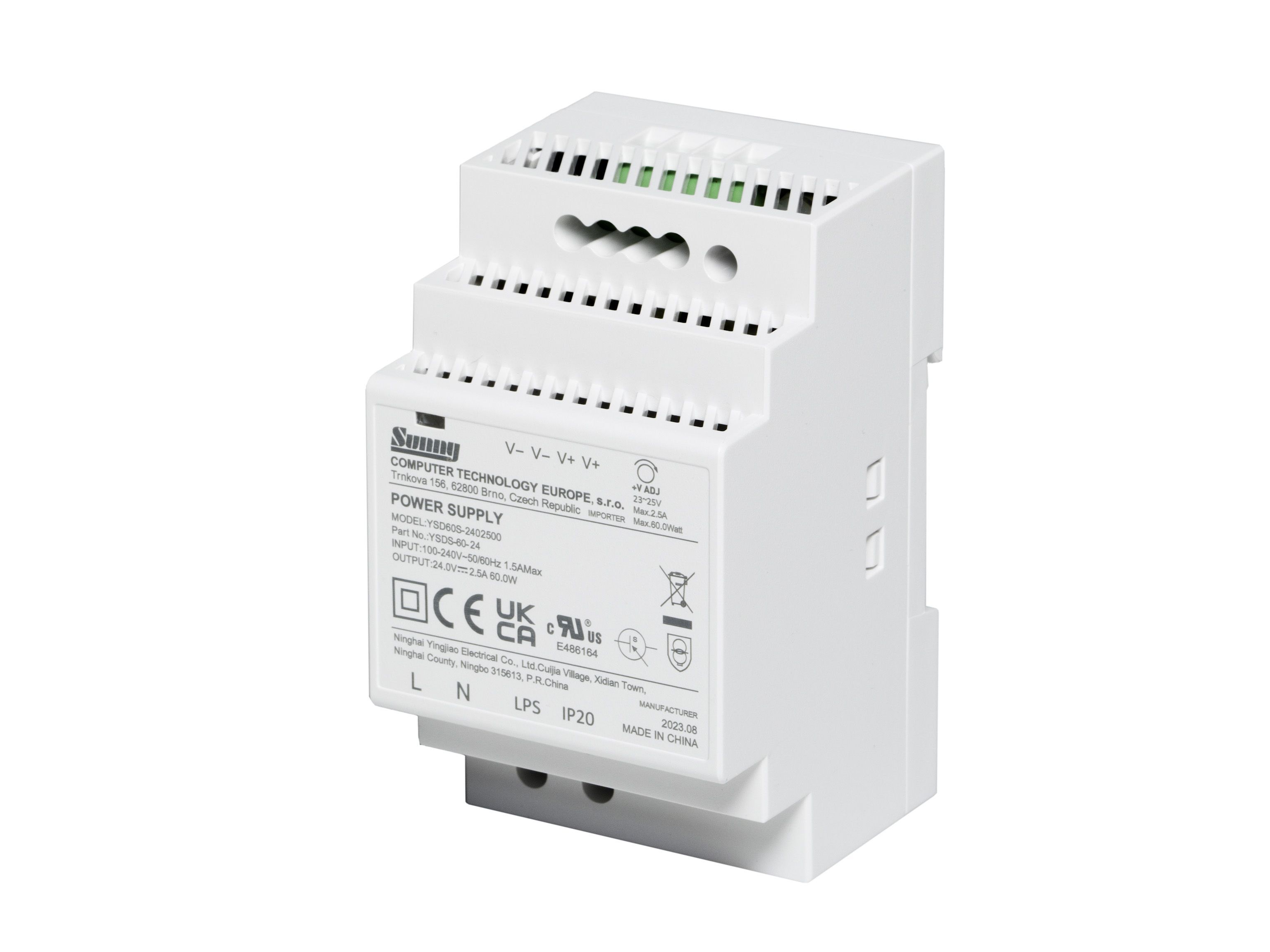 YSDS-60-24 Zdroj DC 24V/60W 2.5A, DIN