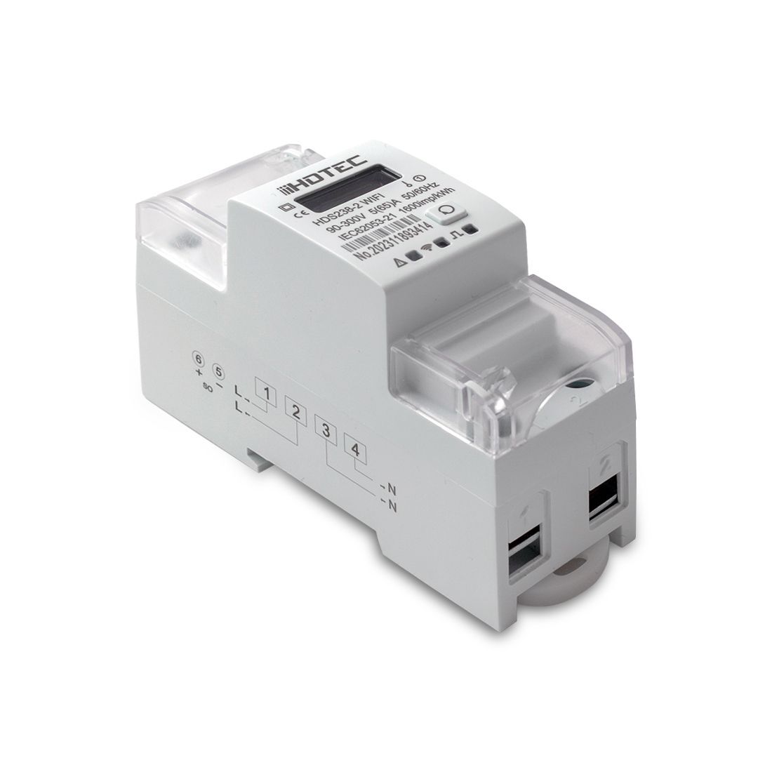 HDS238-2HA Home Assistant, SENZORA WiFi jednofázový elektroměr el. meter, 65A, LCD display