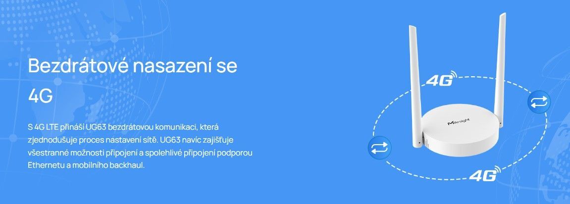 UG63-L08-868M LoRaWAN GSM LTE mini brána, PoE, 8-CH