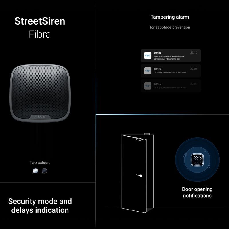 Ajax StreetSiren Fibra black (30863)