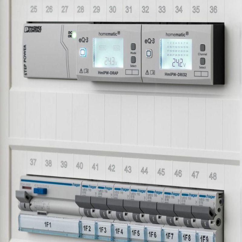 Drátový vstupní modul s LCD - na DIN lištu, 32 kanálů - HmIPW-DRI32