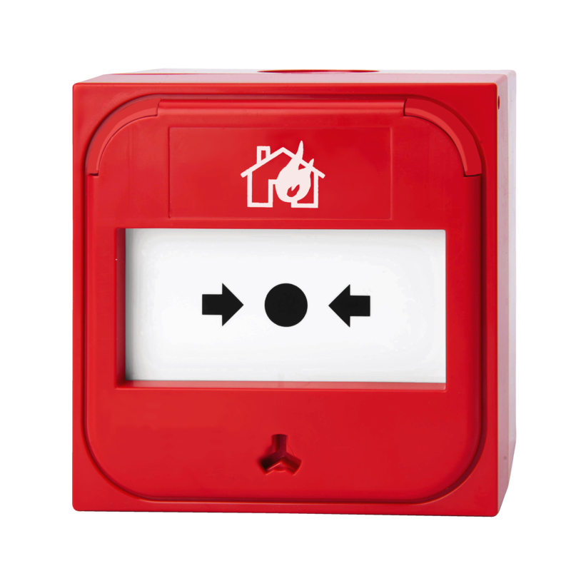 NC-MC-0-R Tlačítkový konvenční požární hlásič s přepínacím kontaktem, plastový element, bez LED indi