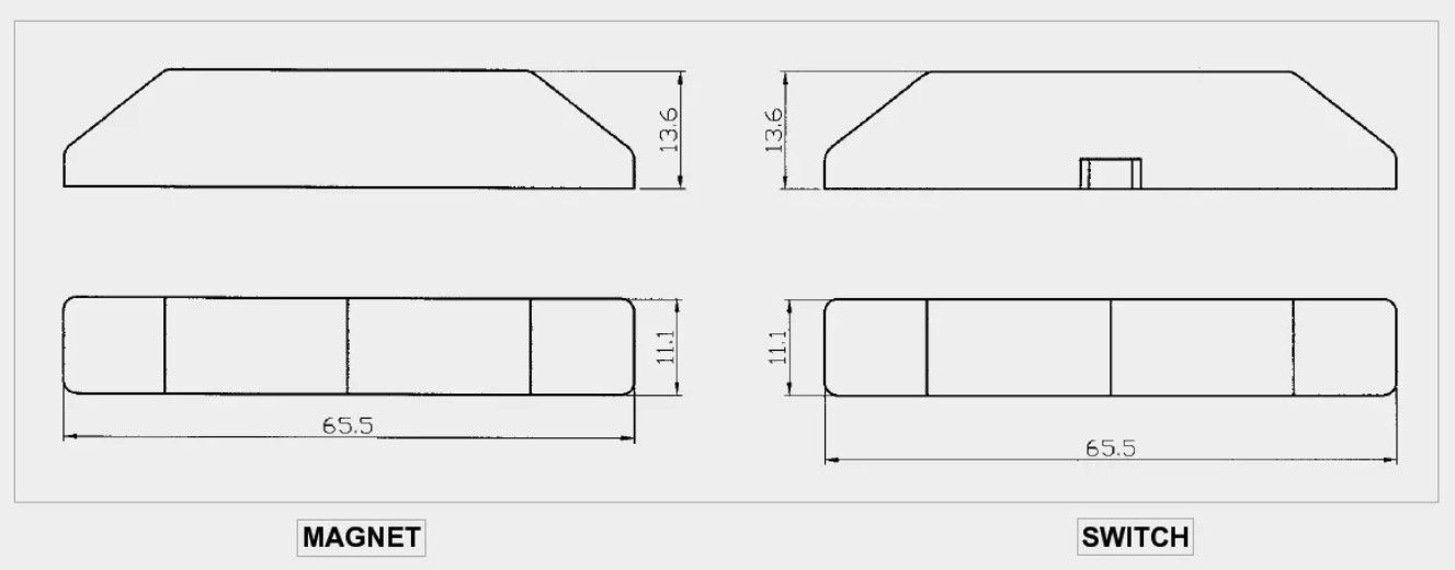 SP2034WH White, NC magnetic contact