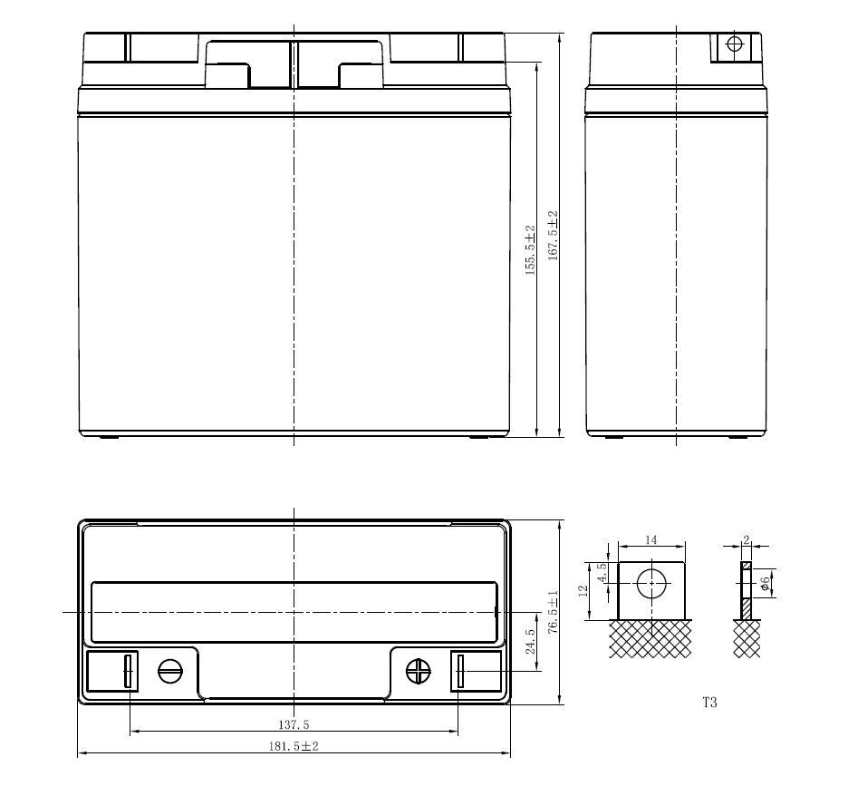 CS1218 12V/15Ah Security akumulátor Alarmguard
