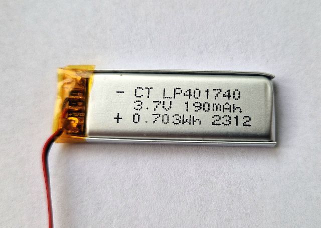 SM2 EMM-LRN 3,7V/190mA Li-Pol aku(LP401740)